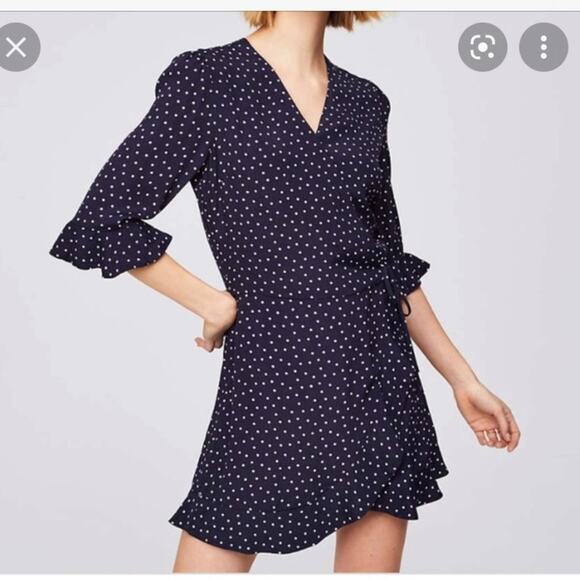 LOFT Dotted Wrap Romper size 12 - Picture 1 of 8